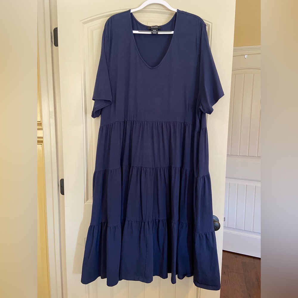 Evans by Avenue Navy Blue Cotton Dress Size 30/32